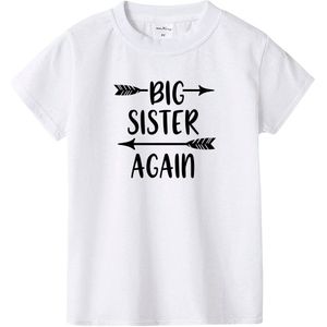 Grote Zus Weer Meisje Mode Grappige Print T-shirt Kids Zomer O-hals Tops Jongens & Meisjes Tshirt Casual Wit Tops tees
