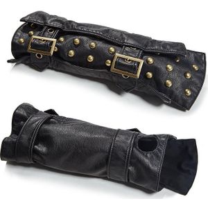 Unieke mannen Arm Warmers Mannelijke Manchetten Klinknagel Metalen Gesp Decoratie PU Lederen Handschoenen Party Dressing