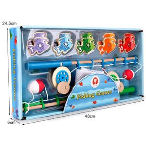 Kinderen Houten Magnetische Vissen Ouder-kind Interactief Speelgoed Game Kids 2 Staaf 3D Vis Babybadje Speelgoed Voor kinderpark 5 Jaar