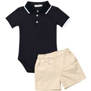 2 STUKS Baby Baby Boy Kleding Romper Jumpsuit Bodysuit + Broek Shorts Outfit Set