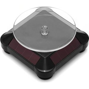 Solar Showcase 360 Draaitafel Roterende Sieraden Horloge Ring Telefoon Stand Display Organizer Houder Zwart Wit
