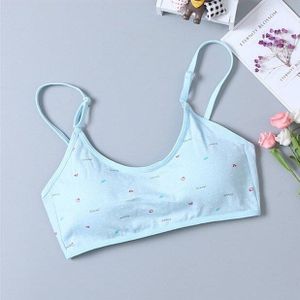 5Pc Jeugd Katoen Training Bras Tiener Meisjes Brief Print Sport Yoga Ondergoed Tiener Kids Draadloze Beha Leuke Beha