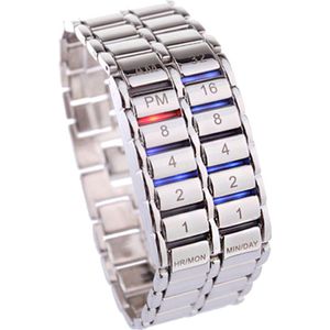 Mannen Binary Led Digitale Quartz Horloge Vaderdag SMR88