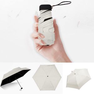 Vrouwen Luxe Lichtgewicht Paraplu Zwarte Coating Parasol 5 Fold Zon Regen Paraplu Unisex Travel Portable Outdoor Paraplu
