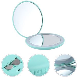 1Pc Mini Spiegel Creatieve Draagbare Vergrootglas Make-Up Spiegel Pocket Spiegel Mini Led Spiegel Voor Reizen