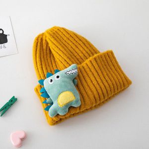 Cartoon Dinosaurus Baby Hoed Soft Warm Baby Winter Hoed Voor Kids Beanie Cap Effen Kleur Kinderen Peuter Cap Motorkap Enfant