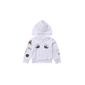 Pasgeboren Kids Baby Meisje Jongen Witte Hooded Dieren Print Lange Mouwen Tops Sweater Jas