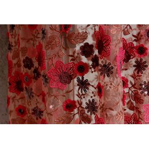 GLace 1Y/Lot 1.4M breed 3D bloem borduren pailletten stof zeefdruk stof zomer jurk doek accessoriesTX556