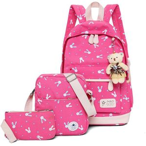 DIOMO rugzak schooltassen set Drie stuk pak boek tassen voor meisje tieners laptop rugzak vrouwen reizen rugzak vrouwelijke casual