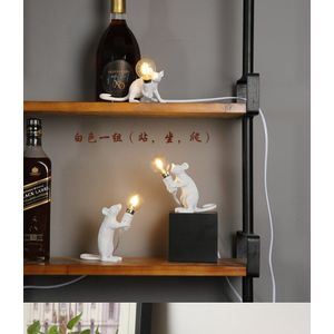 Muis Tafellamp Hars Wit Nordic Creatieve woonkamer studie Decoratieve licht kinderkamer slaapkamer Muis Bureaulamp Indoor