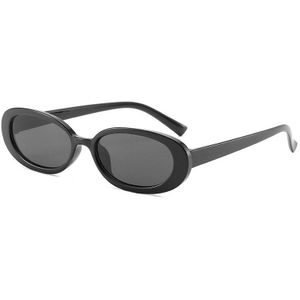 Europa en Amerika zwart-wit oval frame zonnebril zonnebril dames zonnebril kleine glazen UV400