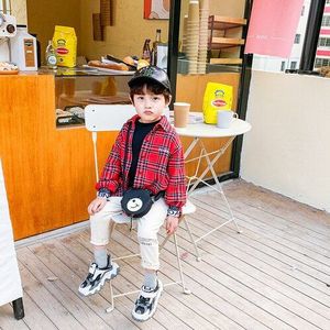 Boys Plaid Shirt Spring and Autumn Tide Children Western Style Spring Male Baby Western Style Children's Clothing Shirt