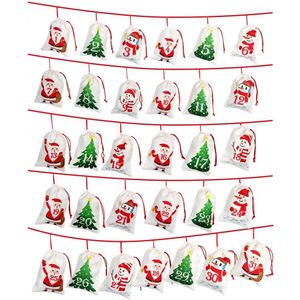 OurWarm Kerst Advent Kalender DIY Houten Doos Kalender met Lades Kerst Countdown Kalender Jaar Speelgoed voor Kinderen