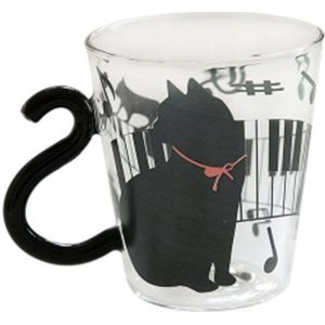 Transhome Leuke Kat Glas Cup 250 ml Kat Glazen Beker Bekers Voor Koffie Melk Thee Cup Beker portabel Reizen Mokken