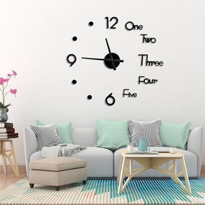 Mode Diy Acryl Spiegel Wandklok Europa 3d Grote Quartz Horloge Stilleven Klokken Woonkamer Home Decoratie Stickers