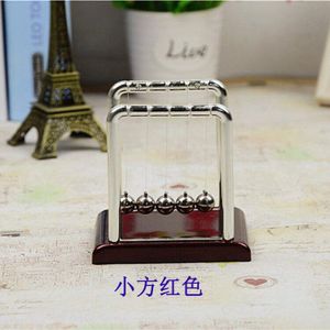 Klassieke Newton Cradle Balance Balls metalen , wetenschap Psychologie Puzzel Bureau Fun Gadget Met Zwart Houten Basis-Kleine.