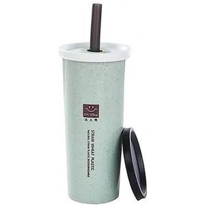 450 Ml Dual Cover Lekvrij Student Water Drinken Fles Cup Met Stro Auto Fles Tumbler Fles Thee Mok Thermo cup