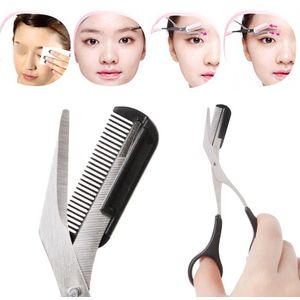 Vrouwen Wenkbrauw Pincet Kam Wimper Ontharing Grooming Cutter Wenkbrauw Trimmer Schaar