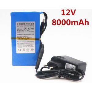 100% Duurzaam Dc 12V 8000 Mah Hoge Capaciteit Lithium-Ion Oplaadbare Batterij Ac Charger (Us/Eu Plug Gratis