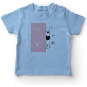 Angemiel Baby Leuke Katten Jongens Baby T-shirt Blauw