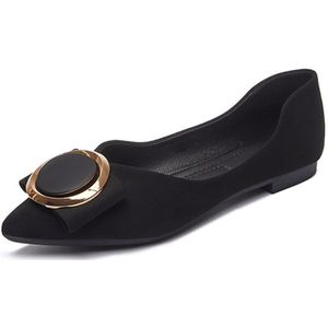 Lente Zomer Vrouwen Schoenen Luxe Vrouwen Flats Puntschoen Office Dames Zwarte Schoenen Vrouw Boot Schoenen Big Size 40 AB534