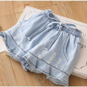 2-8Yrs peuter meisjes denim shorts zomer flare korte broek voor meisjes legging kinderen cowboy broek kinderen kleding zomer