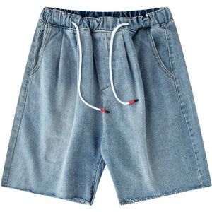 Mannen Katoen Denim Shorts Mode Zomer Straight Licht Retro Casual Mid-Taille Shorts Jeans Shorts Stretch Broek Justin bieber