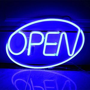 42*26.8Cm Open Neon Sign Ultra Heldere Open Letters Neon Led Lamp Restaurant Bar Home Decor Usb/batterij Aangedreven Licht 7 Kleur