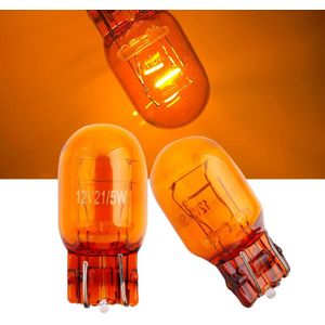 Auto T20 7440 7443 21/5 W Natuurlijke Amber Glas halogeen lampen WY21W W21W Brake Bollen Stop Light Side licht Richtingaanwijzer Lamp 12 v