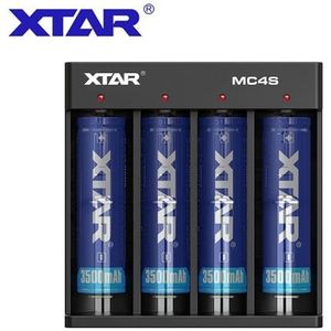Xtar MC4S 3.7V Batterij Oplader Type C Input Usb Lader Voor 18650 Batterij 10400-26650 1.2V Ni-Mh/cd Aaa Aa Batterij Oplader 18650
