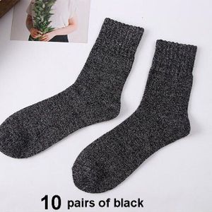 10 Paar/partij Warme Wollen Sokken Winter Mannen Harajuku Retro Jurk Sokken Dikke Katoenen Sok Streep Casual Calcetines Hombre