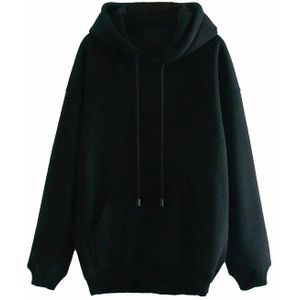 Tangada Vrouwen Grijs Fleece Hoodie Sweatshirts Winter Oversized Dames Truien Warm Capuchon 6P13