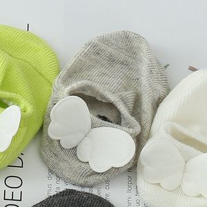 Zomer Babysokjes Soft Cotton Kids Meisje Jongen Korte Sokken Met Rubberen Zolen Antislip Wing Baby Peuter Sokjes
