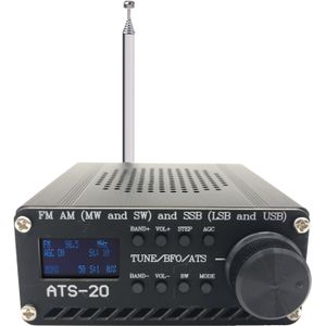 Gemonteerd SI4732 Alle Band Radio Ontvanger Fm Am (Mw En Sw) Ssb (Lsb &amp; Usb) met Lithium Batterij + Antenne + Luidspreker + Case