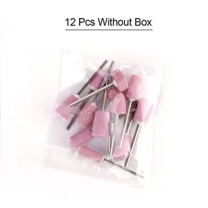 12 Stks/set Quartz Nail Elektrische Manicure Boren Nail Polijsten Hoofd Cutters Set Roze Pedicure Frees Bestanden Nail Art
