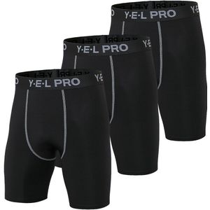 3 Packs Mannen Sport Shorts Boksen Fitness Running Jogging Shorts Ondergoed Ademend Slips Compressie Shorts Gym Kleding