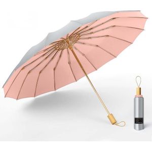Sterke Wind Slip 3 Vouwen 16K Handmatige Paraplu Mannen Parasol Vrouwen Regen Grote Paraplu Super Zon Bescherming En Uv