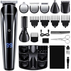 Etereauty Baard Trimmer Kit Multi-Functionele Elektrische Baard Trimmer All-In-1 Oplaadbare Grooming Kit Voor Mannen volwassenen (Us Plug)