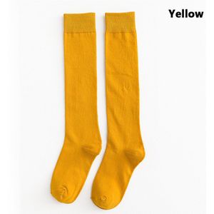 Mysocks Kniehoge Sokken voor Dames en Heren - Zachte Gekamd Katoen Lange Sokken - Dames Meisjes Knielengte Kniesokken, Geel, 42-45 EU