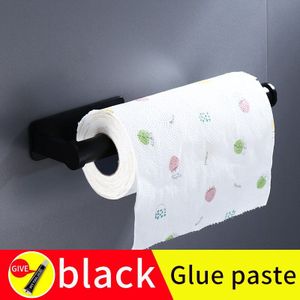 Toiletpapier Houders Zwart Wandmontage Badkamer Lijm Pasta Keuken Roll Tissue Houder Dispenser Thuis Gadgets