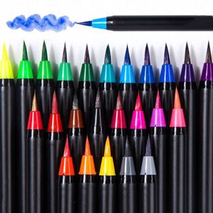 20 Kleur Premium Schilderen Zachte Borstel Pen Set Aquarel Markers Pen Effect Beste Voor Kleurboeken Manga Comic Kalligrafie