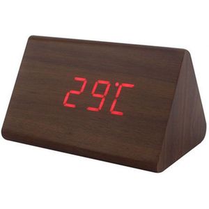 1 Pc Houten Hout Klok Moderne Houten Versie Digitale Elektronische Bureauklok Led Display Tijd Voor Thuis Kinderen Slaapkamer kantoor