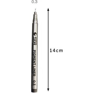 1Pcs Zwart Schilderen Leveringen Schetsen Pennen Multipurpose Inkt Marker Pen Waterdicht Pigment Liner Nummers Borstels Fineliner