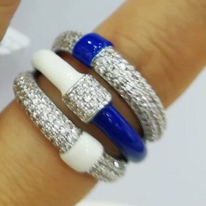 Godki Trendy 3Bands Mix Big Statement Ring Voor Vrouwen Cubic Zirkoon Vinger Ringen Kralen Charm Ring Bohemian strand Sieraden