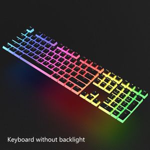 1Set Double Shot Pbt Keycap 104 Toetsen Pudding Backlight Keycaps Oem Profiel Voor Rgb Mechanische Toetsenbord Zwart-wit