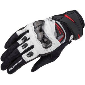 Zwart Wit Komine GK-224 Carbon Beschermen Lederen Mesh Handschoenen Motorbike Downhill Fiets Gk 224 Handschoen