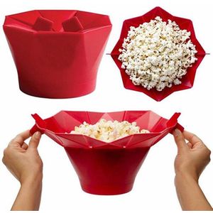 Popcorn Magnetron Opvouwbare Rode Siliconen Keuken Easy Tools DIY Popcorn Emmer Kom Maker Keuken Gereedschap
