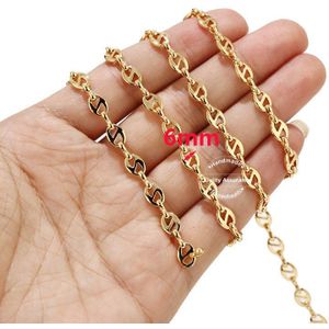 1M Vergulde Ruwe Messing Handgemaakte Ketting Gouden Armband Ketting Cirkel Link Kettingen Voor Diy Sieraden Maken Accessoires