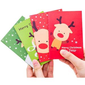 30 Stks/partij Kerstdag Rood Groen Kleine Leuke Schrijven Papier Karton Notebook Diy Dwarse Lijn Student School