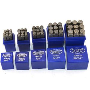 9 stks/set Nummer Stempel Punch Set Gehard Staal Metalen Hout Lederen Staal Punch Nummer Tool Lederen craft Stempel